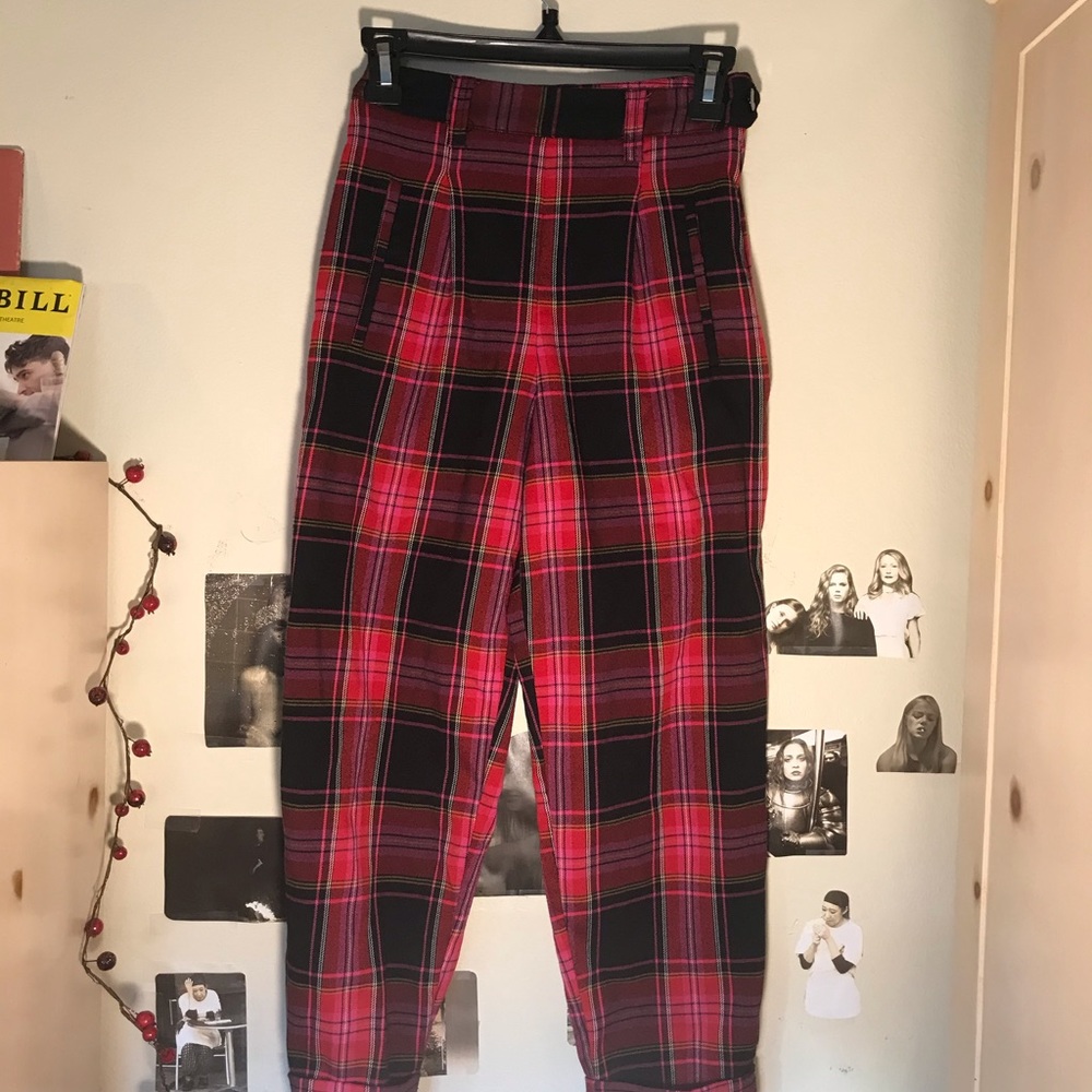 Topshop Plaid Trousers